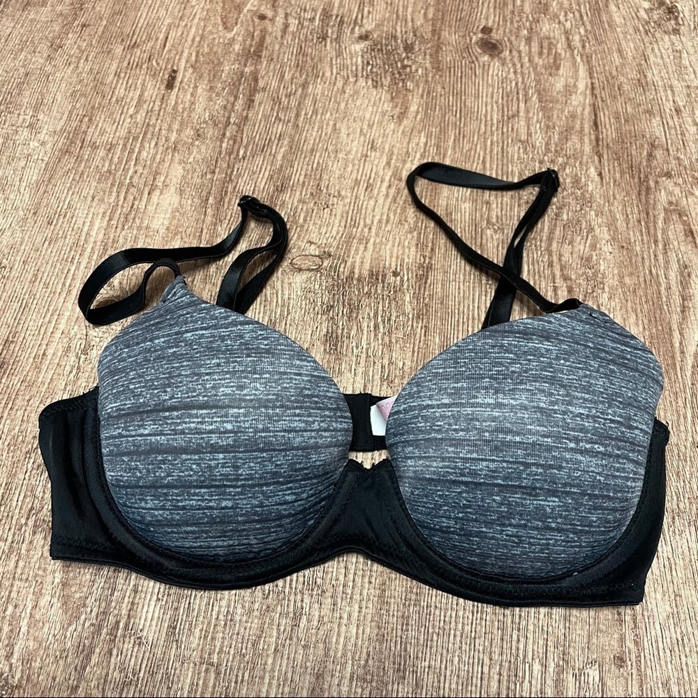 Victoria's Secret Pink Black and Heather Gray Bra